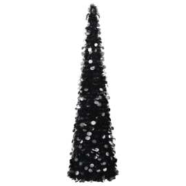 vidaXL Rozkladací umelý vianočný stromček čierny 150cm PET