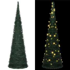 vidaXL Rozkladací umelý vianočný stromček s LED zelený 150cm