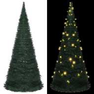vidaXL Rozkladací umelý vianočný stromček s LED zelený 210cm - cena, porovnanie