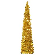 vidaXL Rozkladací umelý vianočný stromček zlatý 150cm PET - cena, porovnanie