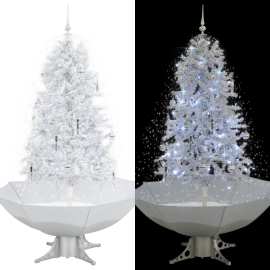 vidaXL Snežiaci vianočný stromček dáždnikovým podstavcom biely 170cm