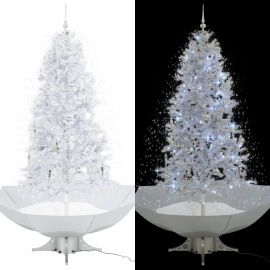vidaXL Snežiaci vianočný stromček dáždnikovým podstavcom biely 190cm