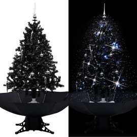 vidaXL Snežiaci vianočný stromček s dáždnikovým podstavcom čierny 140cm PVC