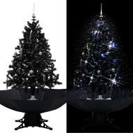 vidaXL Snežiaci vianočný stromček s dáždnikovým podstavcom čierny 140cm PVC - cena, porovnanie