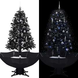 vidaXL Snežiaci vianočný stromček s dáždnikovým podstavcom čierny 170cm PVC