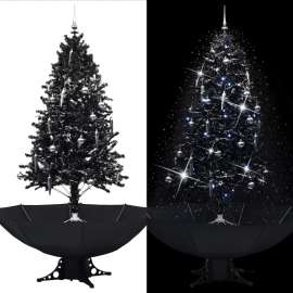 vidaXL Snežiaci vianočný stromček s dáždnikovým podstavcom čierny 190cm PVC