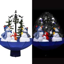 vidaXL Snežiaci vianočný stromček s dáždnikovým podstavcom modrý 75cm PVC