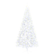vidaXL Umelý polovičný vianočný stromček LED podstavec biely 210cm PVC - cena, porovnanie