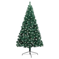vidaXL Umelý polovičný vianočný stromček s LED a podstavcom zelený 240cm PVC - cena, porovnanie