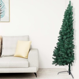 vidaXL Umelý polovičný vianočný stromček s podstavcom zelený 120cm PVC