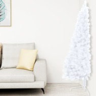 vidaXL Umelý vianočný polovičný stromček s podstavcom biely 120cm PVC - cena, porovnanie