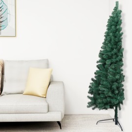 vidaXL Umelý vianočný polovičný stromček s podstavcom zelený 150cm PVC