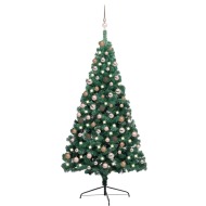 vidaXL Umelý vianočný pol stromček s LED a sadou gulí zelený 180cm - cena, porovnanie
