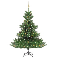 vidaXL Umelý vianočný stromček jedľa Nordmann LED a gule zelený 240cm - cena, porovnanie