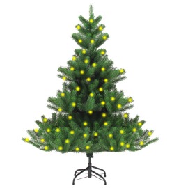 vidaXL Umelý vianočný stromček jedľa Nordmann s LED zelený 180cm