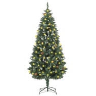 vidaXL Umelý vianočný stromček LED a borovicové šišky 180cm - cena, porovnanie