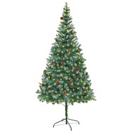 vidaXL Umelý vianočný stromček LED a borovicové šišky 210cm - cena, porovnanie