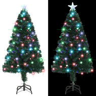 vidaXL Umelý vianočný stromček, podstavec a LED 120 cm , optické vlákno - cena, porovnanie