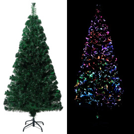 vidaXL Umelý vianočný stromček+podstavec, zelený 150cm , optické vlákno