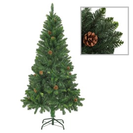 vidaXL Umelý vianočný stromček s borovicovými šiškami zelený 150cm