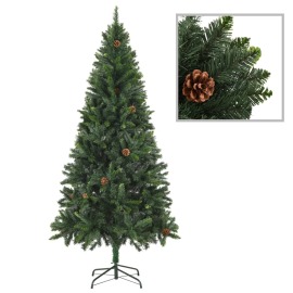 vidaXL Umelý vianočný stromček s borovicovými šiškami zelený 180cm