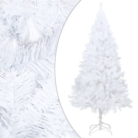 vidaXL Umelý vianočný stromček s hustým ihličím, biely 150 cm , PVC