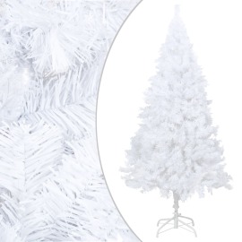 vidaXL Umelý vianočný stromček s hustým ihličím, biely 180 cm , PVC