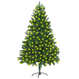 vidaXL Umelý vianočný stromček s LED 210cm zelený