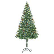 vidaXL Umelý vianočný stromček s LED a borovicovými šiškami 180cm - cena, porovnanie