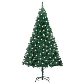 vidaXL Umelý vianočný stromček s LED a hustými vetvičkami zelený 120cm