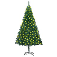 vidaXL Umelý vianočný stromček s LED a hustými vetvičkami zelený 210cm - cena, porovnanie