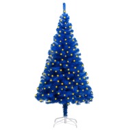 vidaXL Umelý vianočný stromček s LED a podstavcom modrý 180cm PVC - cena, porovnanie
