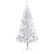 vidaXL Umelý vianočný stromček s LED a podstavcom strieborný 120cm PET - cena, porovnanie