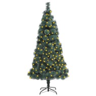 vidaXL Umelý vianočný stromček s LED a podstavcom zelený 150cm PET - cena, porovnanie