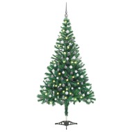 vidaXL Umelý vianočný stromček s LED a sadou gulí 120cm 230 vetvičiek - cena, porovnanie