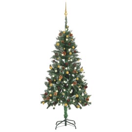 vidaXL Umelý vianočný stromček s LED a sadou gulí 150cm