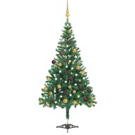 vidaXL Umelý vianočný stromček s LED a sadou gulí 180cm 564 vetvičiek - cena, porovnanie