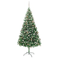 vidaXL Umelý vianočný stromček s LED a sadou gulí 210cm 910 vetvičiek - cena, porovnanie