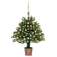 vidaXL Umelý vianočný stromček s LED a súprava gulí 90cm zelený - cena, porovnanie