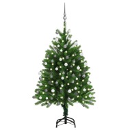 vidaXL Umelý vianočný stromček s LED a súpravou gulí 120cm zelený - cena, porovnanie
