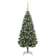 vidaXL Umelý vianočný stromček s LED a súpravou gulí 180cm - cena, porovnanie
