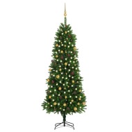 vidaXL Umelý vianočný stromček s LED a súpravou gulí 240cm zelený - cena, porovnanie