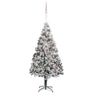 vidaXL Umelý vianočný stromček s LED a súpravou gulí 240cm zelený PVC - cena, porovnanie
