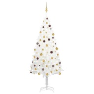 vidaXL Umelý vianočný stromček s LED a súpravou gulí biely 240cm - cena, porovnanie