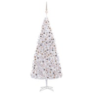 vidaXL Umelý vianočný stromček s LED a súpravou gulí biely 500cm - cena, porovnanie