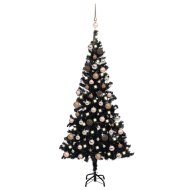 vidaXL Umelý vianočný stromček s LED a súpravou gulí čierny 180cm PVC - cena, porovnanie