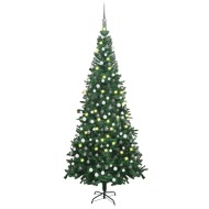 vidaXL Umelý vianočný stromček s LED a súpravou gulí L 240cm zelený - cena, porovnanie