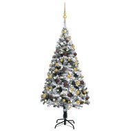 vidaXL Umelý vianočný stromček s LED a súpravou gulí zelený 120cm - cena, porovnanie