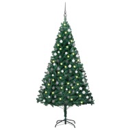 vidaXL Umelý vianočný stromček s LED a súpravou gulí zelený 120cm PVC - cena, porovnanie