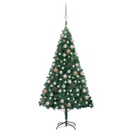 vidaXL Umelý vianočný stromček s LED a súpravou gulí zelený 150cm PVC - cena, porovnanie